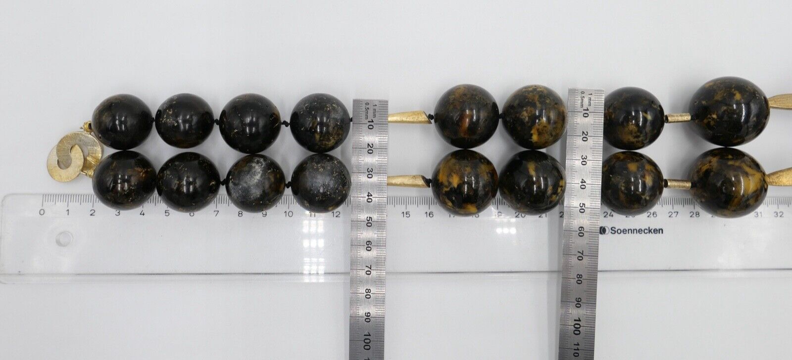 vintage XL Bernstein Kette Silber vergoldet Halskette Kugeln Collier 244,8 gr - Antikhandel-Stuttgart