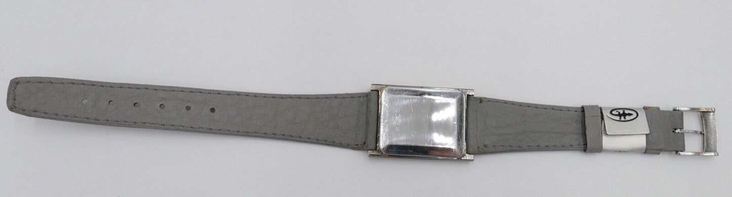 Selten flache ESKA Damenuhr S. KOCH Quartz 30x24 mm Lederband & Batterie NEU - Antikhandel-Stuttgart