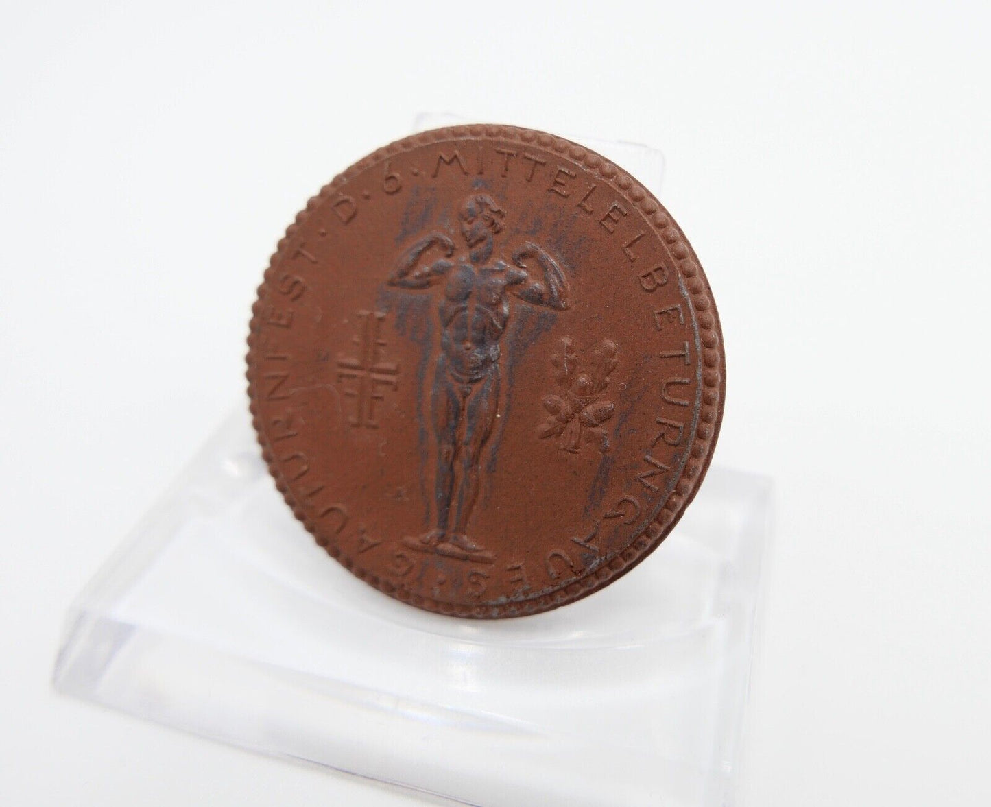 Meissen Porzellan Abzeichen Medaille 1924 Gauturnfest D 6 Mittellelbeturngaues - Antikhandel-Stuttgart