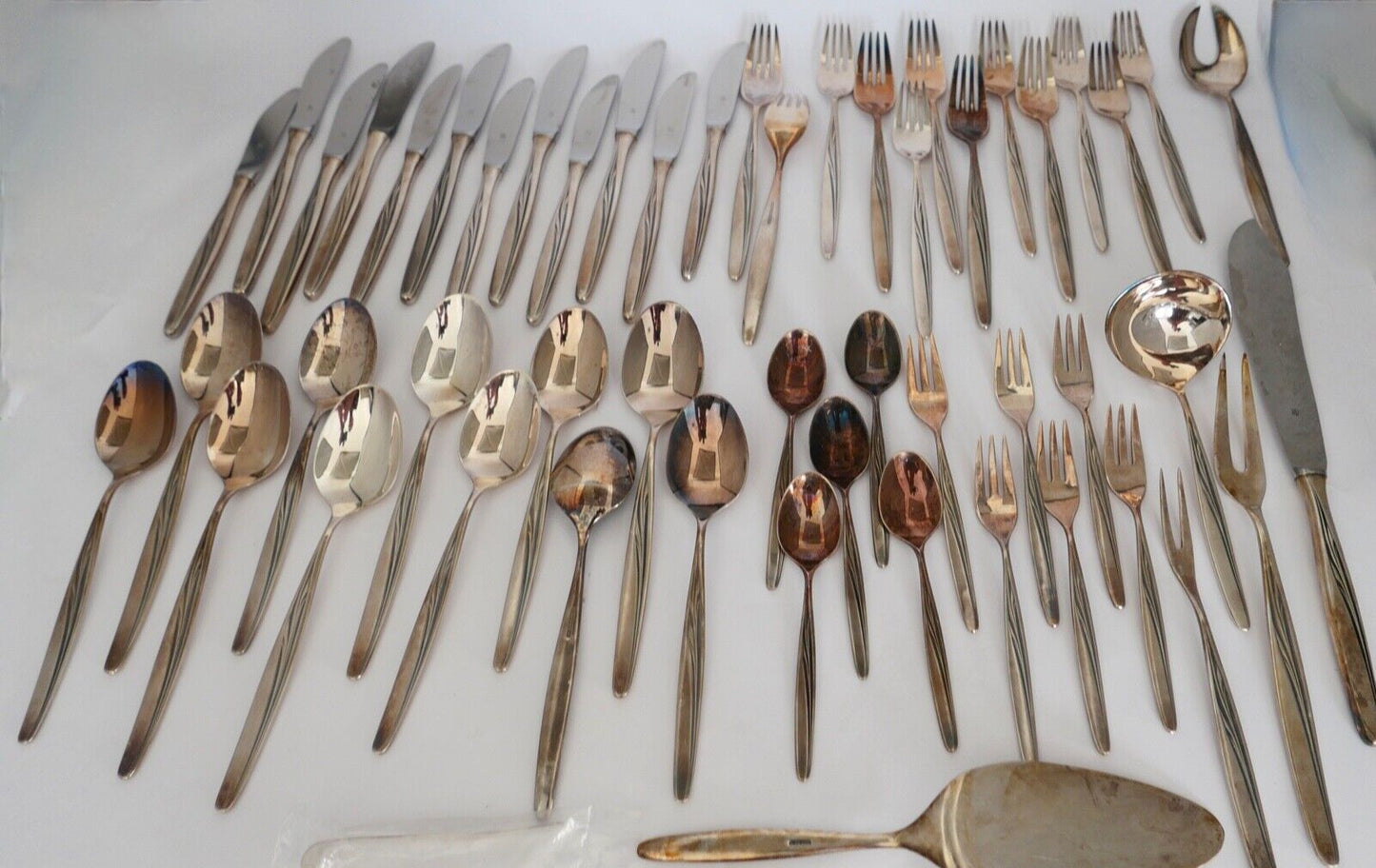 53 Tlg. WMF 90 HEIDELBERG Besteck Set 2,72 Kg Salat Fleich Torte Zucker Messer - Antikhandel-Stuttgart