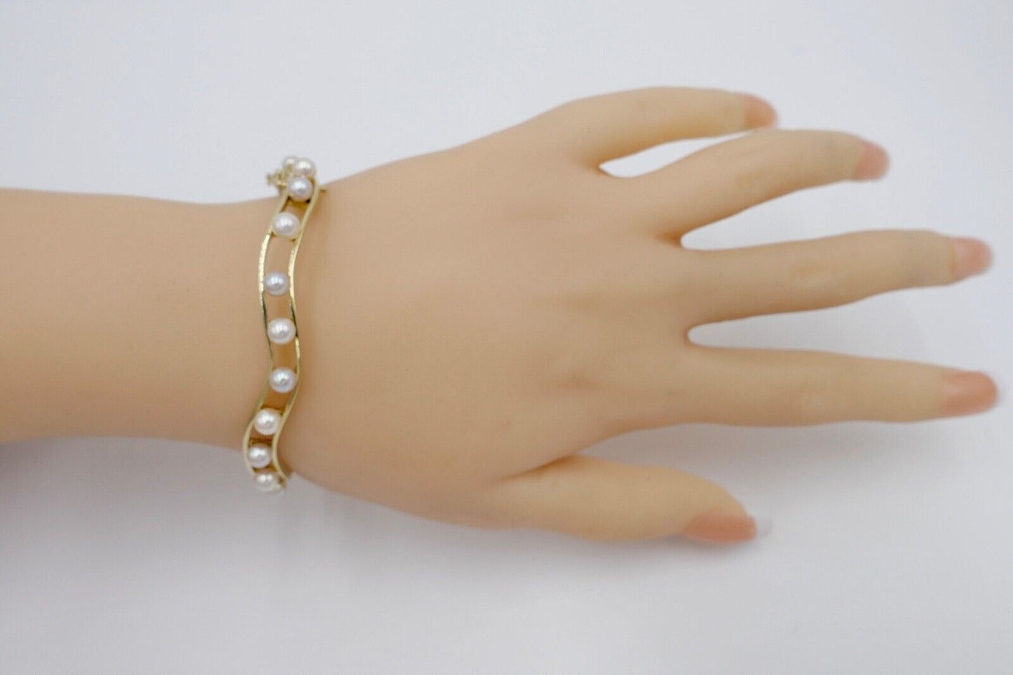 Massives Perlen Gold Armband Armreif 585 / 14K Gelbgold EG GE Gottlieb Ebinger - Antikhandel-Stuttgart