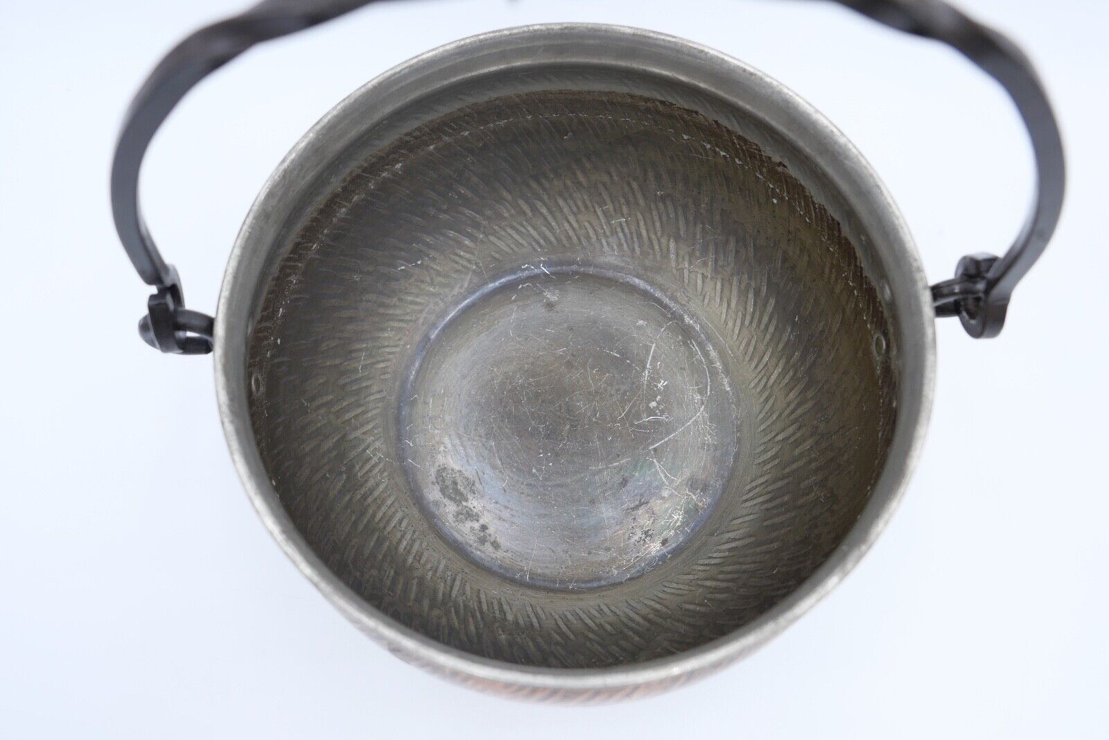 Wagner West Germany Kupfer Blumentopf Hängetopf Topf Kübel mit Henkel - Antikhandel-Stuttgart