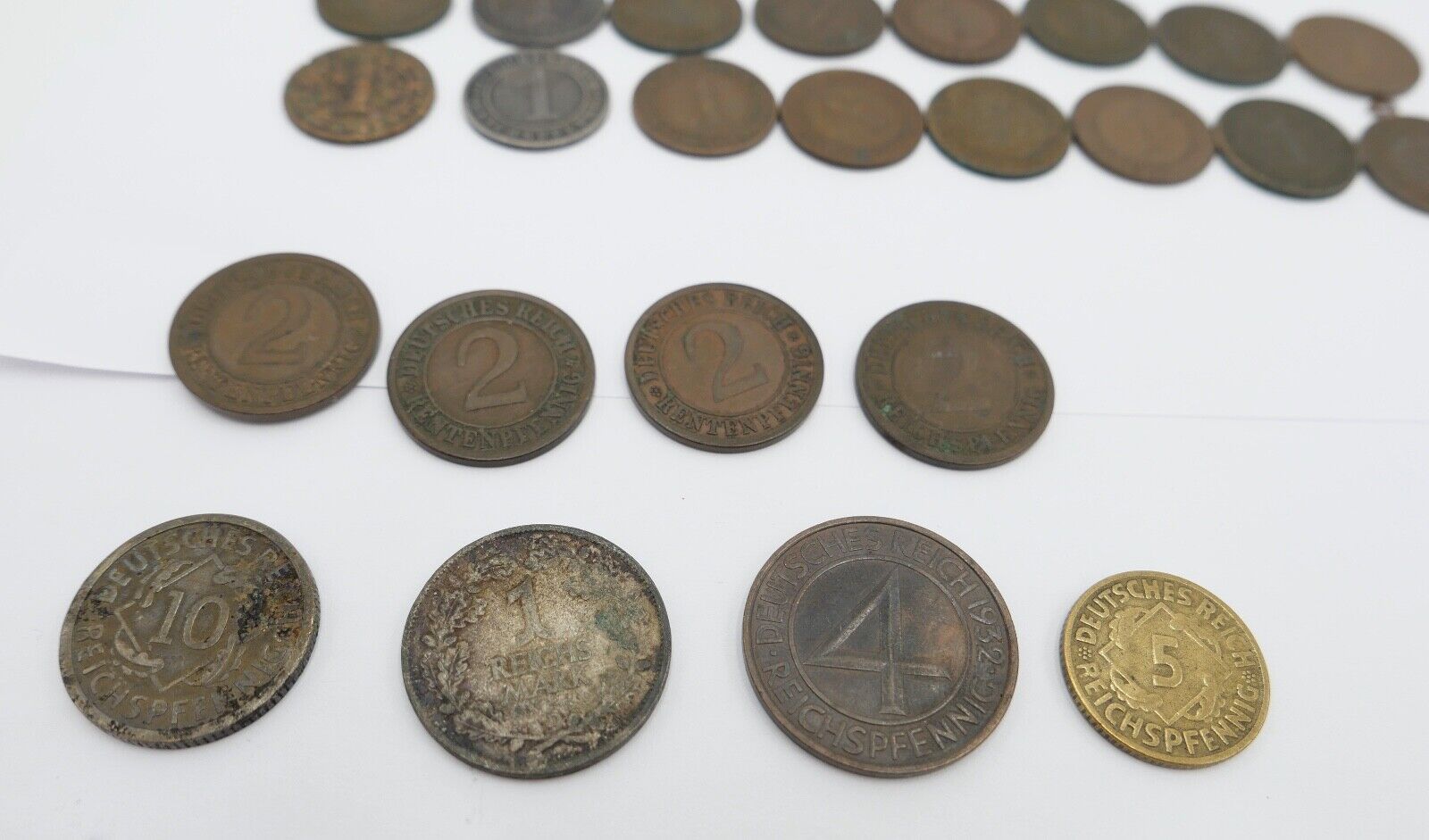 Posten Weimarer Republik 1, 3, 500 Mark 1, 2, 4, 5, 10, 50 Pfennig - Antikhandel-Stuttgart