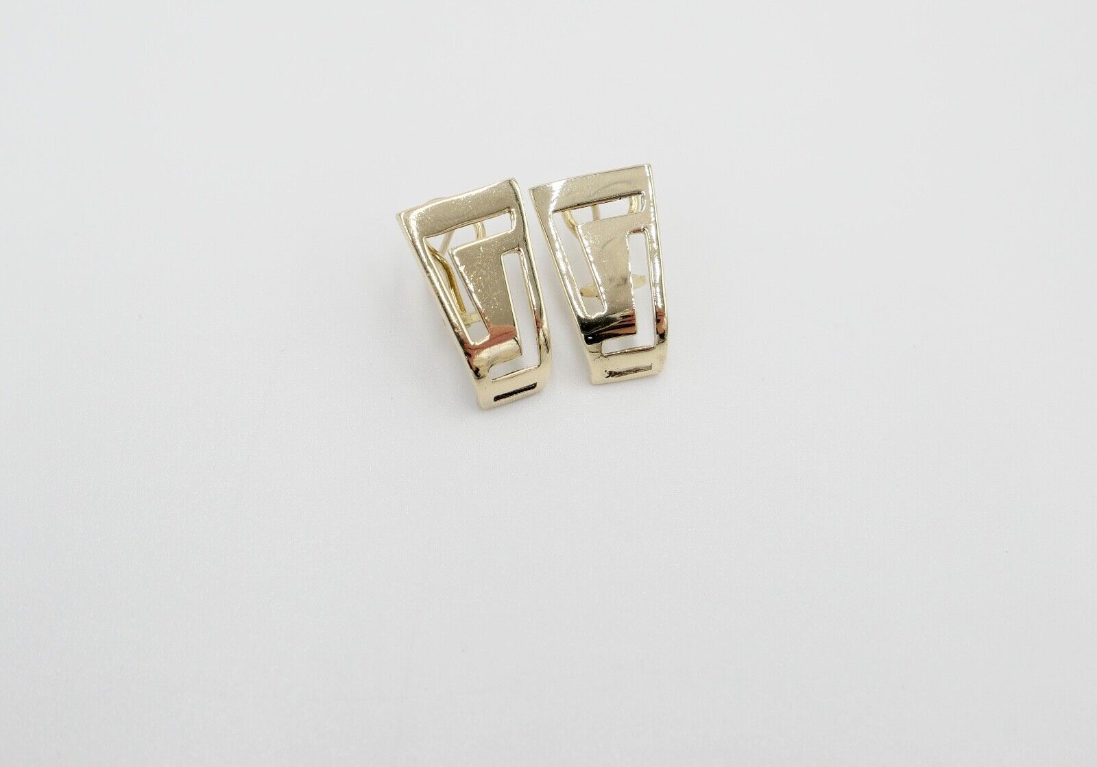 80er Jahre Ohrringe Creolen Gold 750 / 18K Omegaverschluss - Antikhandel-Stuttgart