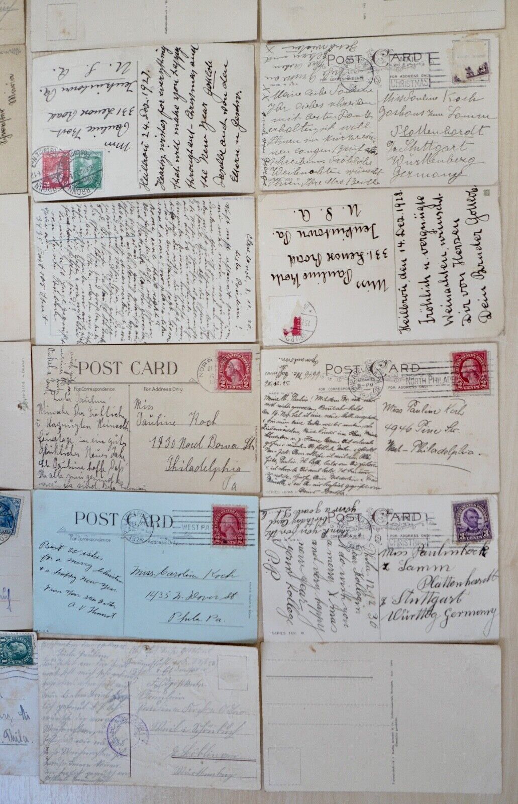 antike Ansichtskarten Postkarten Briefmarken WEIHNACHTEN CHRISTMAS dt. Reich USA - Antikhandel-Stuttgart