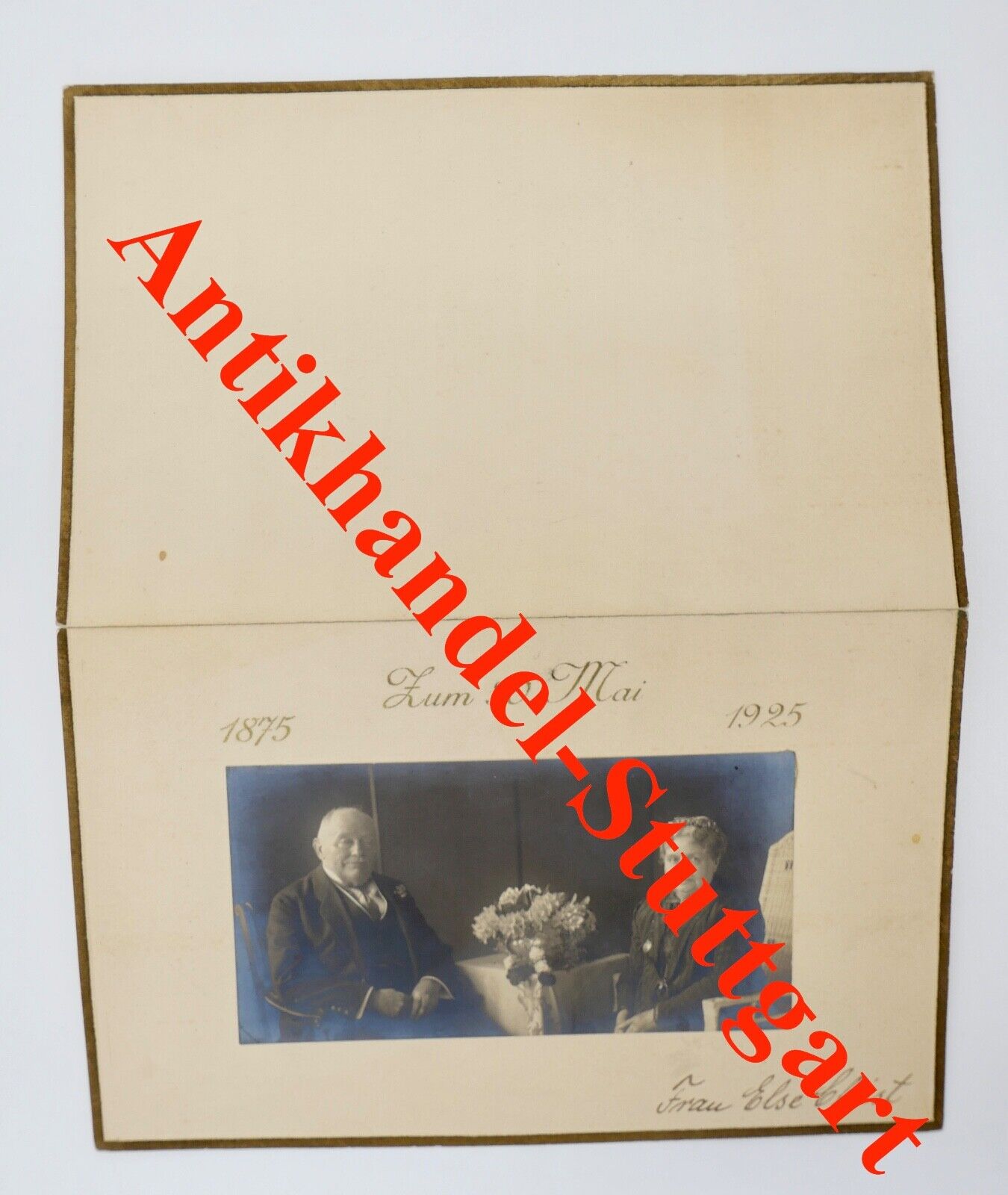 Menükarte Goldene Hochzeit & 50 jähriges Geschäfts Jubiläums 1925 EDUARD STERN - Antikhandel-Stuttgart