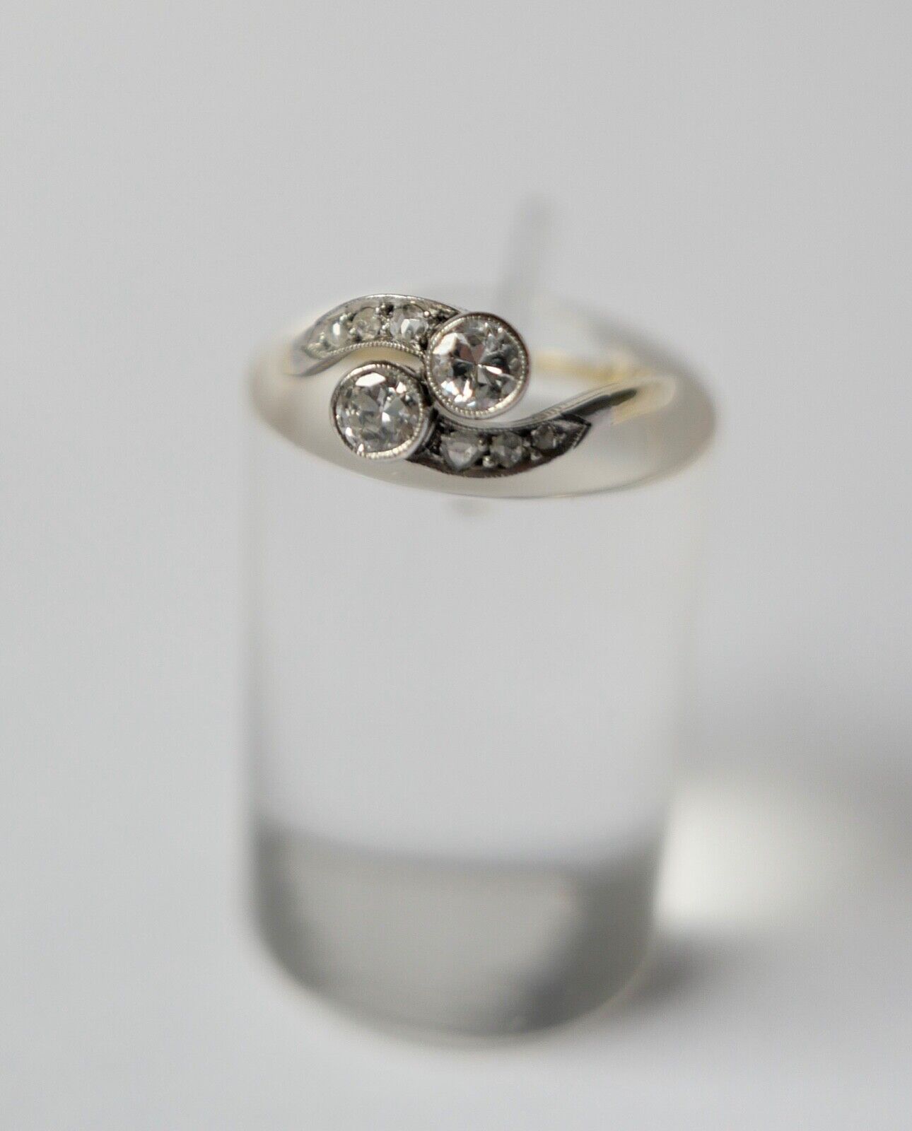 tuá e muá Gelbgold Ring 0,54 Ct Brillanten 585 14K Gr.52 1950er Jahre - Antikhandel-Stuttgart