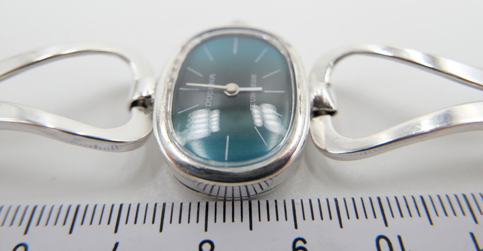 1970er Handaufzug DUGENA JEUNESSE 835 Silber Uhr Damenuhr seltenes Zifferblatt - Antikhandel-Stuttgart