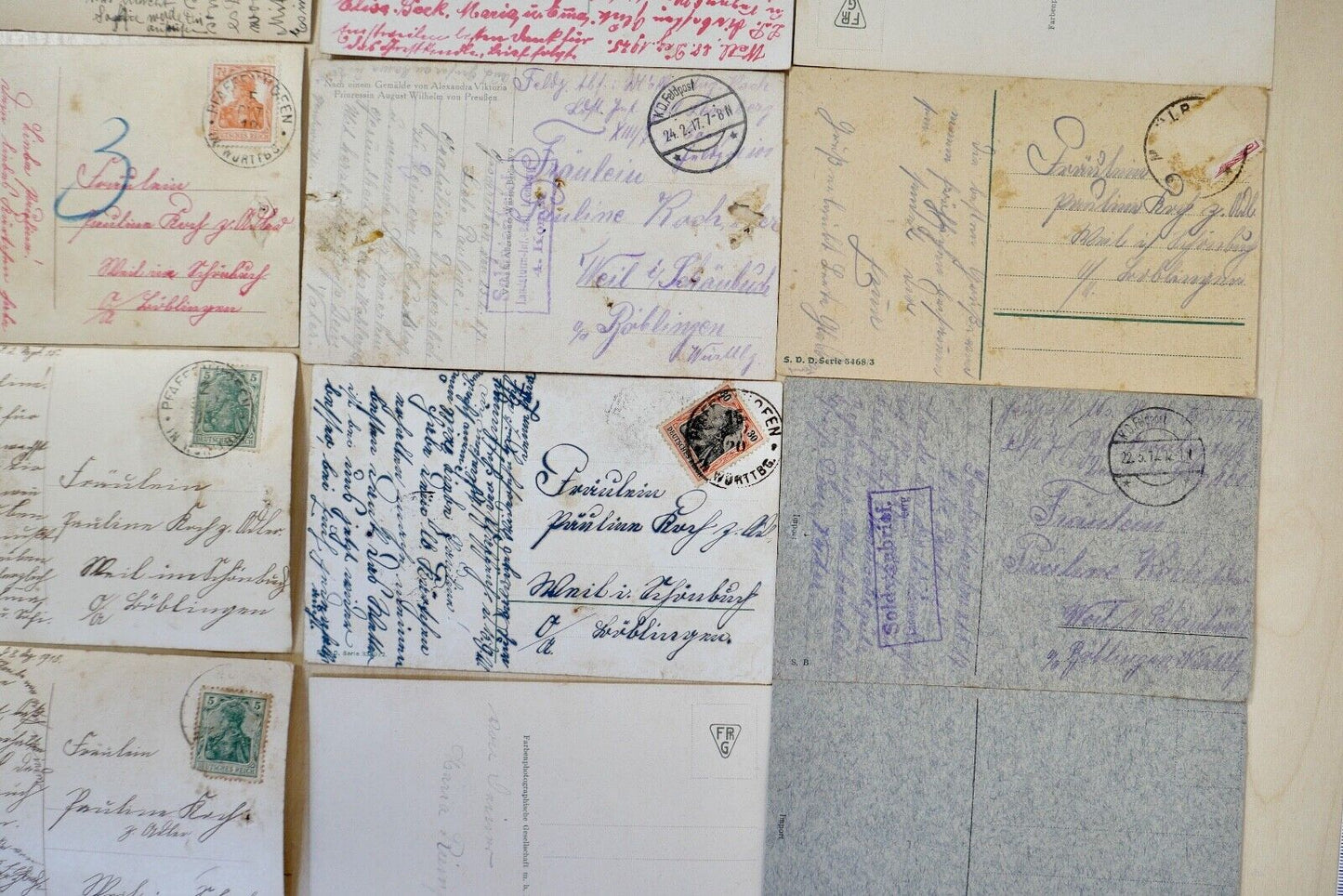 antike Ansichtskarten Postkarten Soldatenbrief Feldpost GLÜCK BLUMEN dt.Reich - Antikhandel-Stuttgart