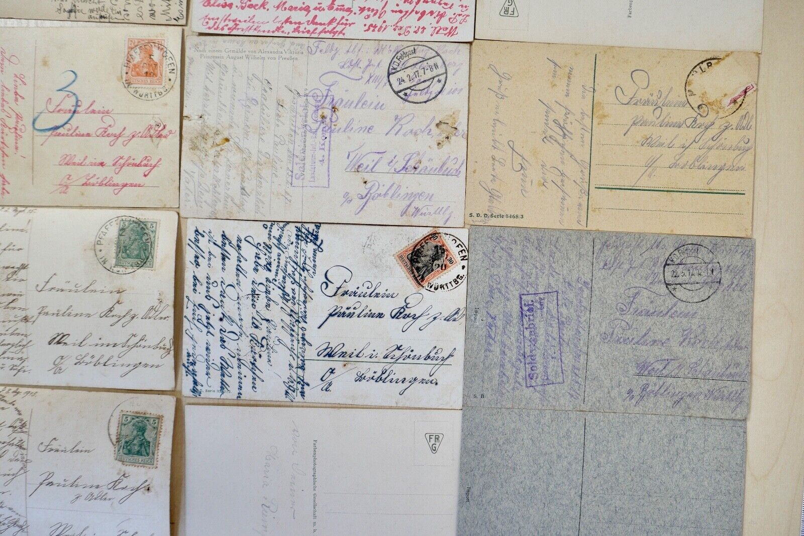 antike Ansichtskarten Postkarten Soldatenbrief Feldpost GLÜCK BLUMEN dt.Reich - Antikhandel-Stuttgart