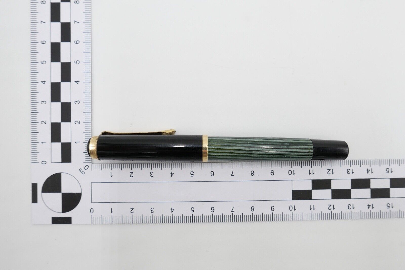 Günther Wagner PELIKAN 400 Füller 585 14Ct Gold Feder KM grün schwarz gestreift - Antikhandel-Stuttgart