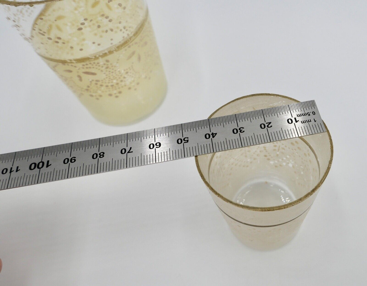 2 antike Gläser / Becher 1820-1850 Handbemalt England GOOD HEALTH - Antikhandel-Stuttgart