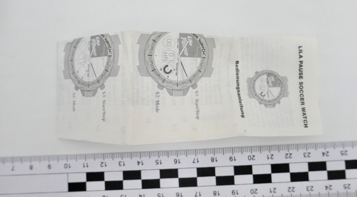 MILKA LILA PAUSE SOCCER WATCH Armbanduhr NEU in OVP Digital Quarz Stoppfunktion - Antikhandel-Stuttgart