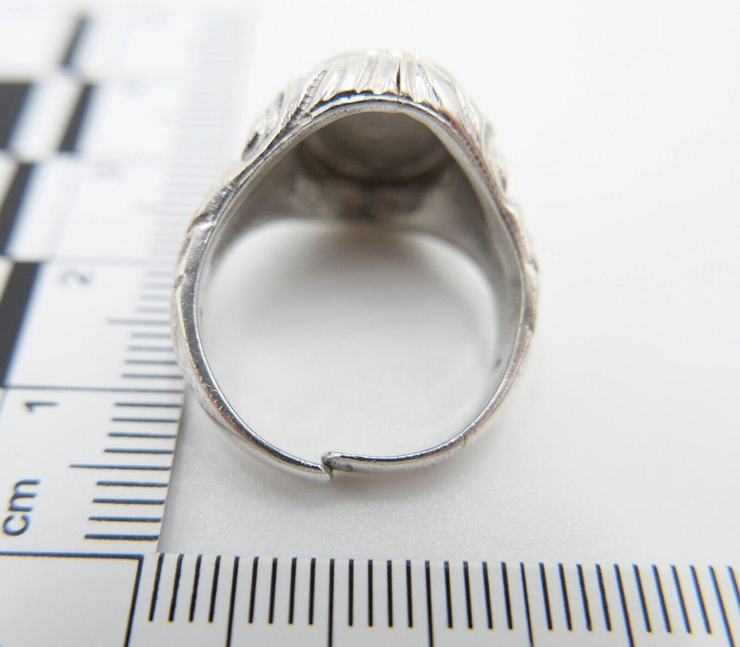 Jugendstil Siegelring OHNE MONOGRAMM Herrenring 835 Silber Größe 58 anpassbar - Antikhandel-Stuttgart