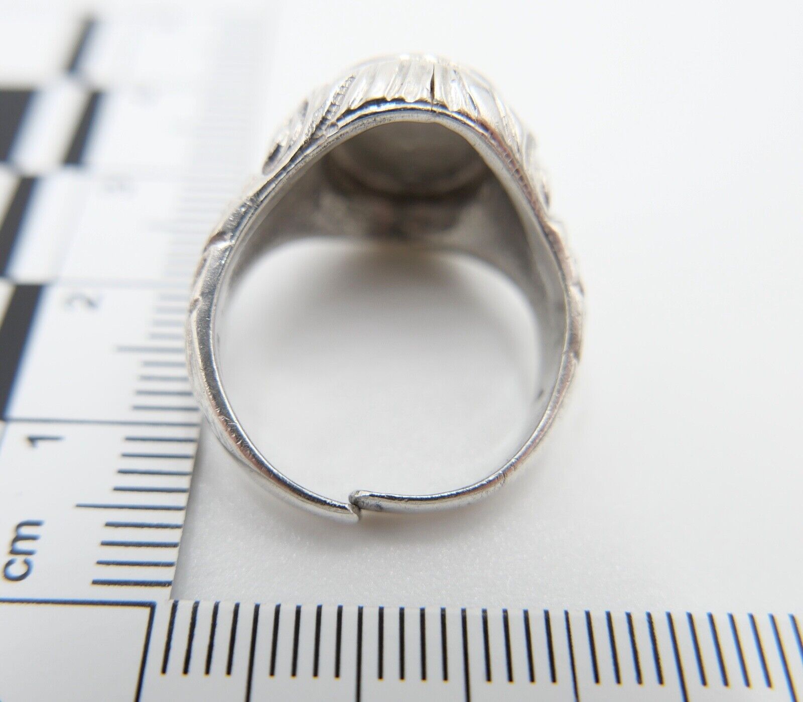 Jugendstil Siegelring OHNE MONOGRAMM Herrenring 835 Silber Größe 58 anpassbar - Antikhandel-Stuttgart