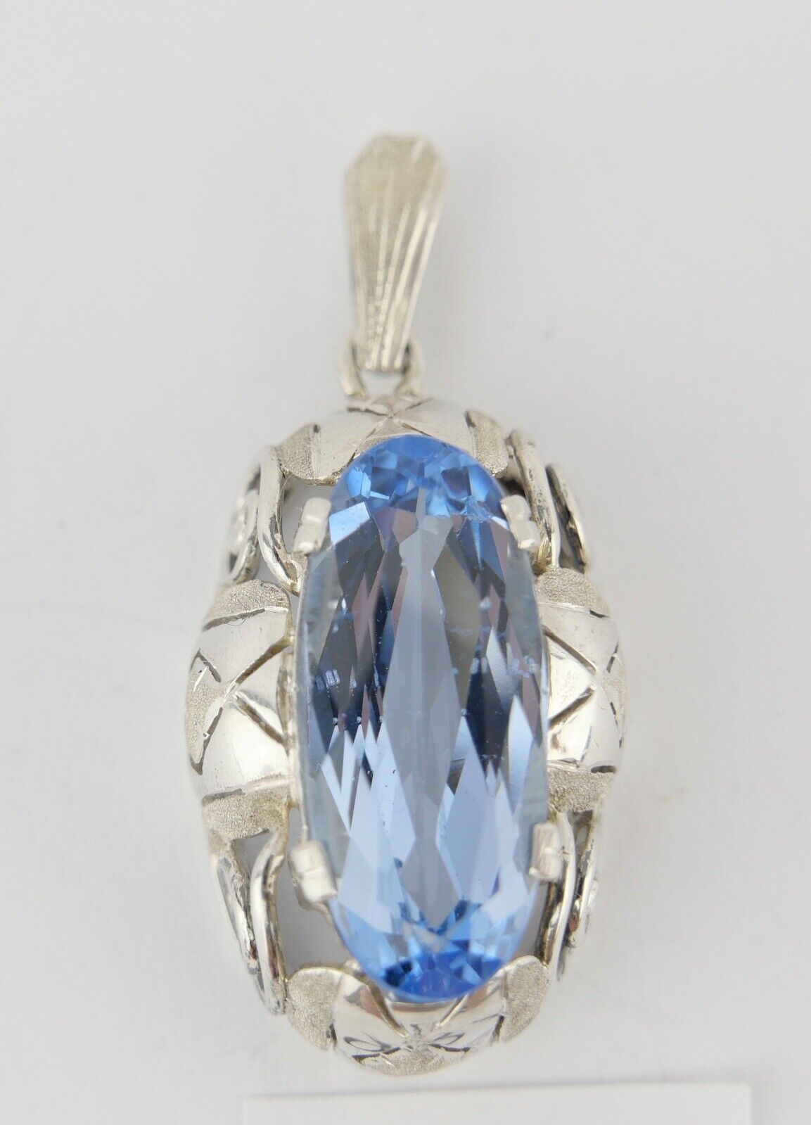 Schön Art Deco 835 Silber Anhänger Synthetisch Spinell Ø 4,2 cm pendant um 1930 - Antikhandel-Stuttgart