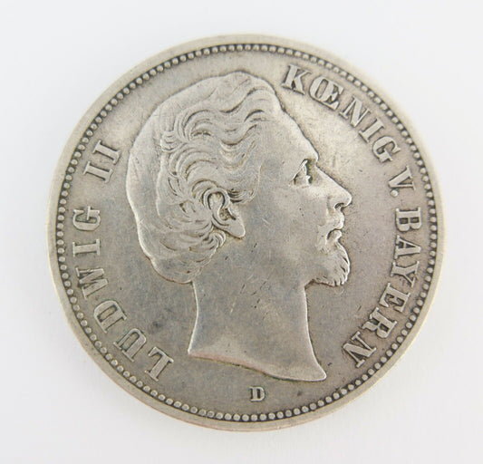 Bayern 5 Mark 1876 D J. Jäger 42 Ludwig II. 1864-1886 Erhaltung : sehr schön - Antikhandel-Stuttgart