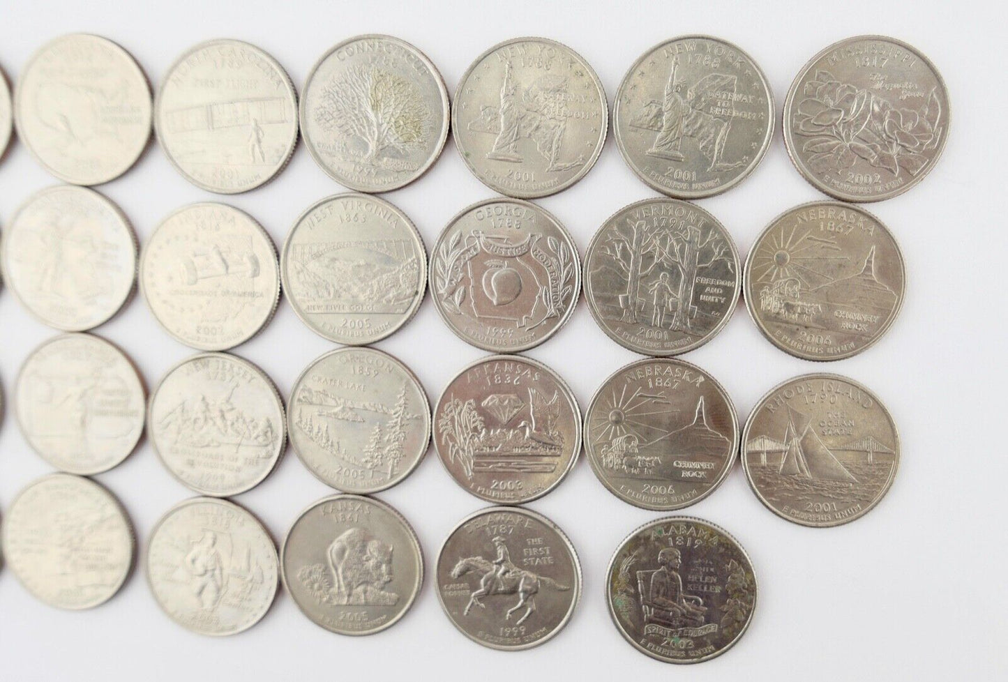 31x Quarter Dollar 2x One Dollar USA Konvolut LOT 1999-2006 25 Cent 1/4 Dollar - Antikhandel-Stuttgart