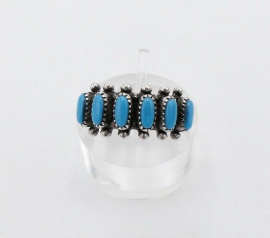 80er Jahre Silberrring Damen Türkis Cabochon Gr. 52 53 Sterlingsilber Silber 925 - Antikhandel-Stuttgart