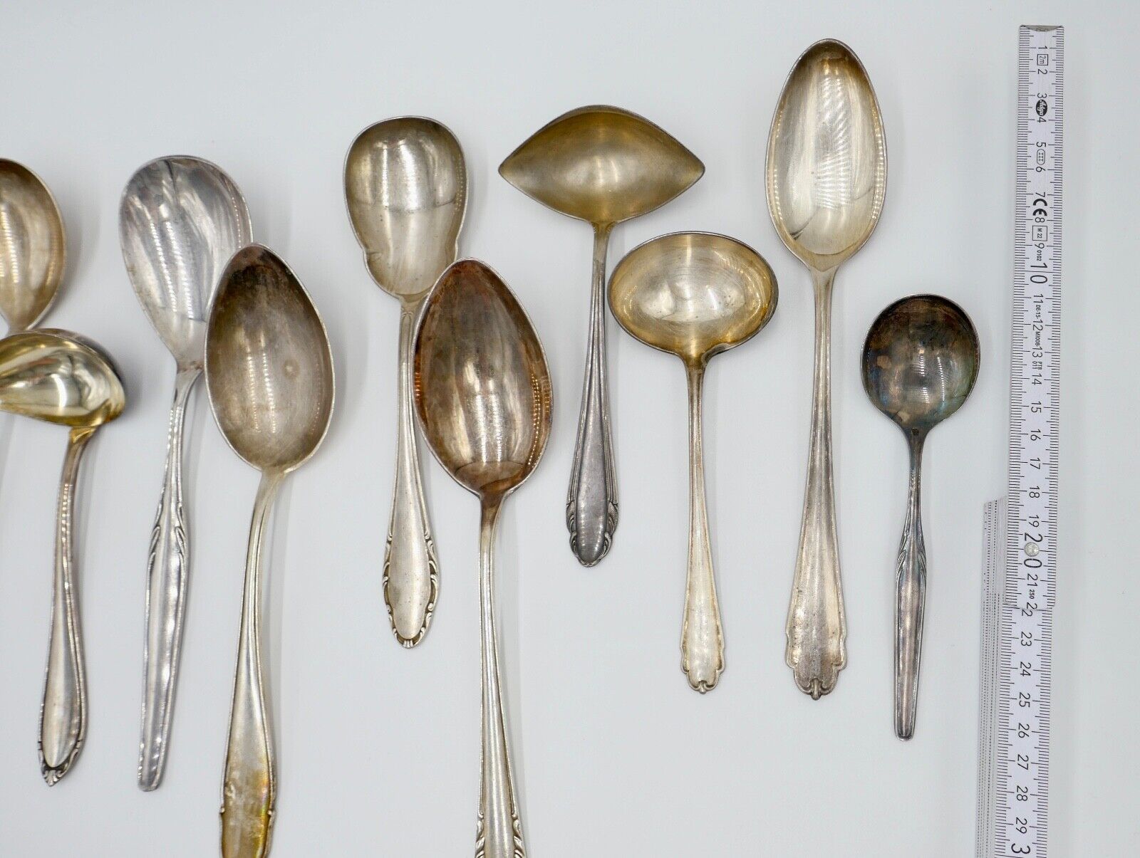 Konvolut Suppenkelle / Schöpfer / Löffel WMF OKA 90er Silberauflage 13 Stück - Antikhandel-Stuttgart