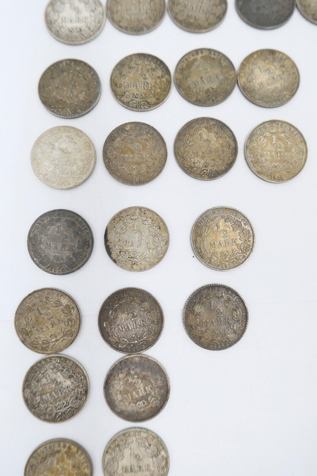 52x 1/2 Mark Jäger 16 / J.16 Silber 1905-1919 A D E F G ss-stg - Antikhandel-Stuttgart