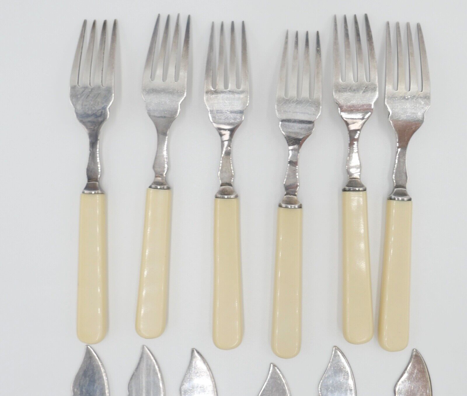 12 Teile E.P.N.S. Besteck 30er / 40er Jahre vintage Gabel Fischmesser - Antikhandel-Stuttgart
