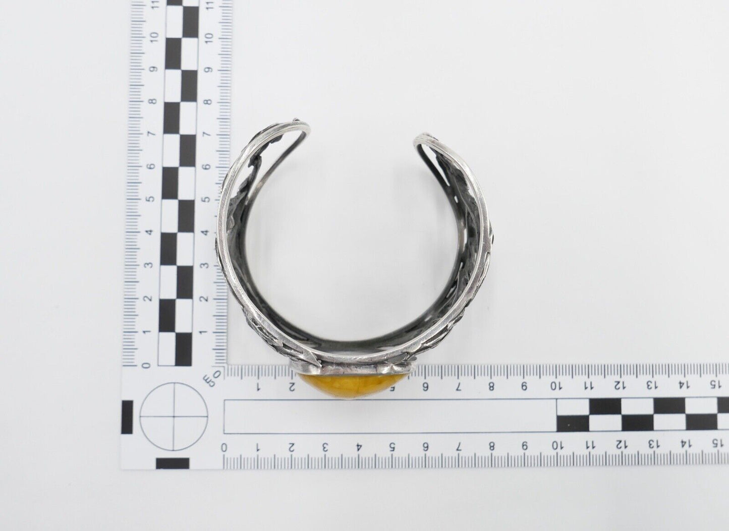 80er Jahre Designer MG Silber 925 Bernstein Armband Armreif P Posen Polen - Antikhandel-Stuttgart