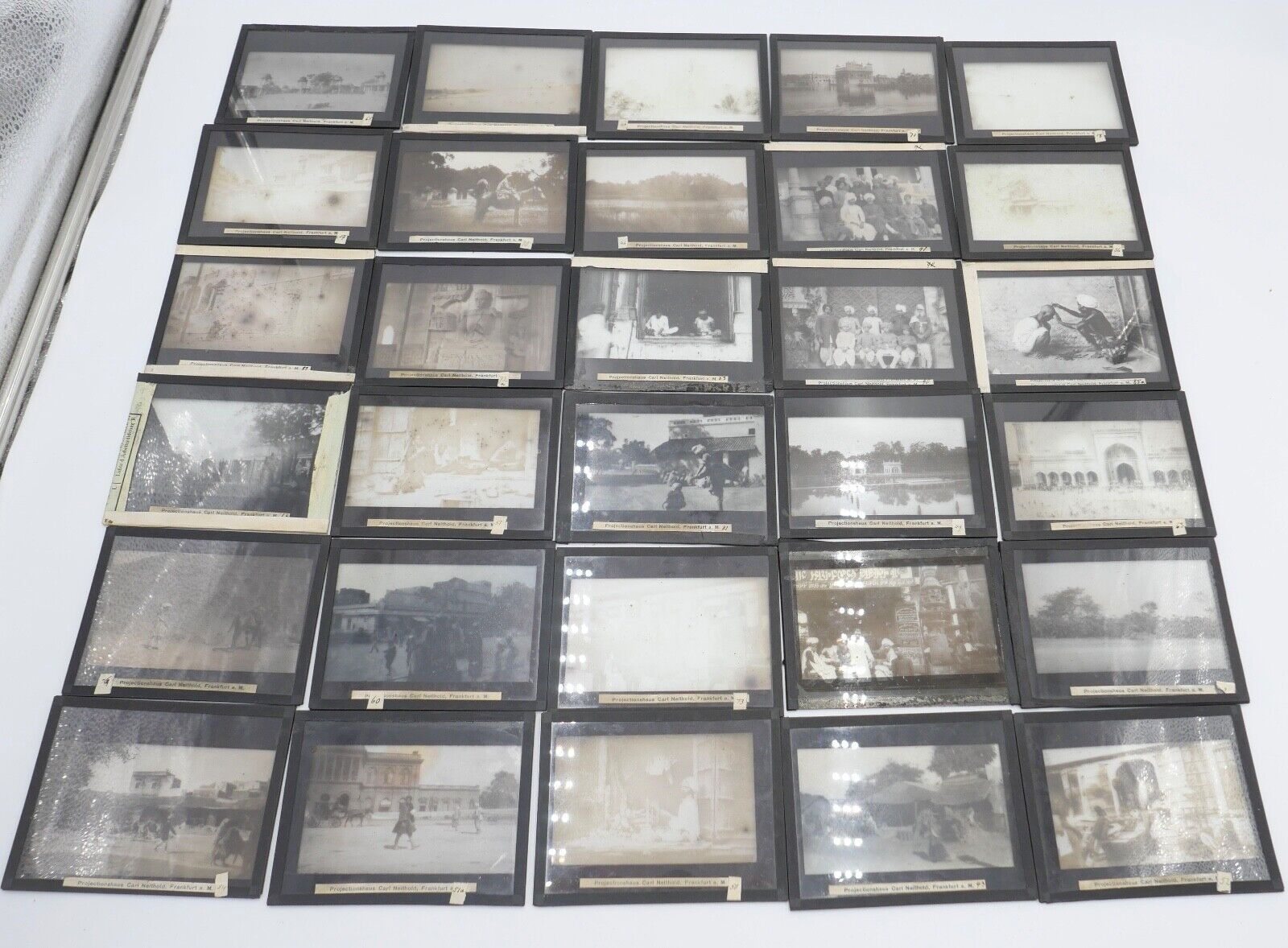 Indien Delhi um 1900 1910 Slider Glas Dias Aufnahmen Bevölkerung Tiere - Antikhandel-Stuttgart