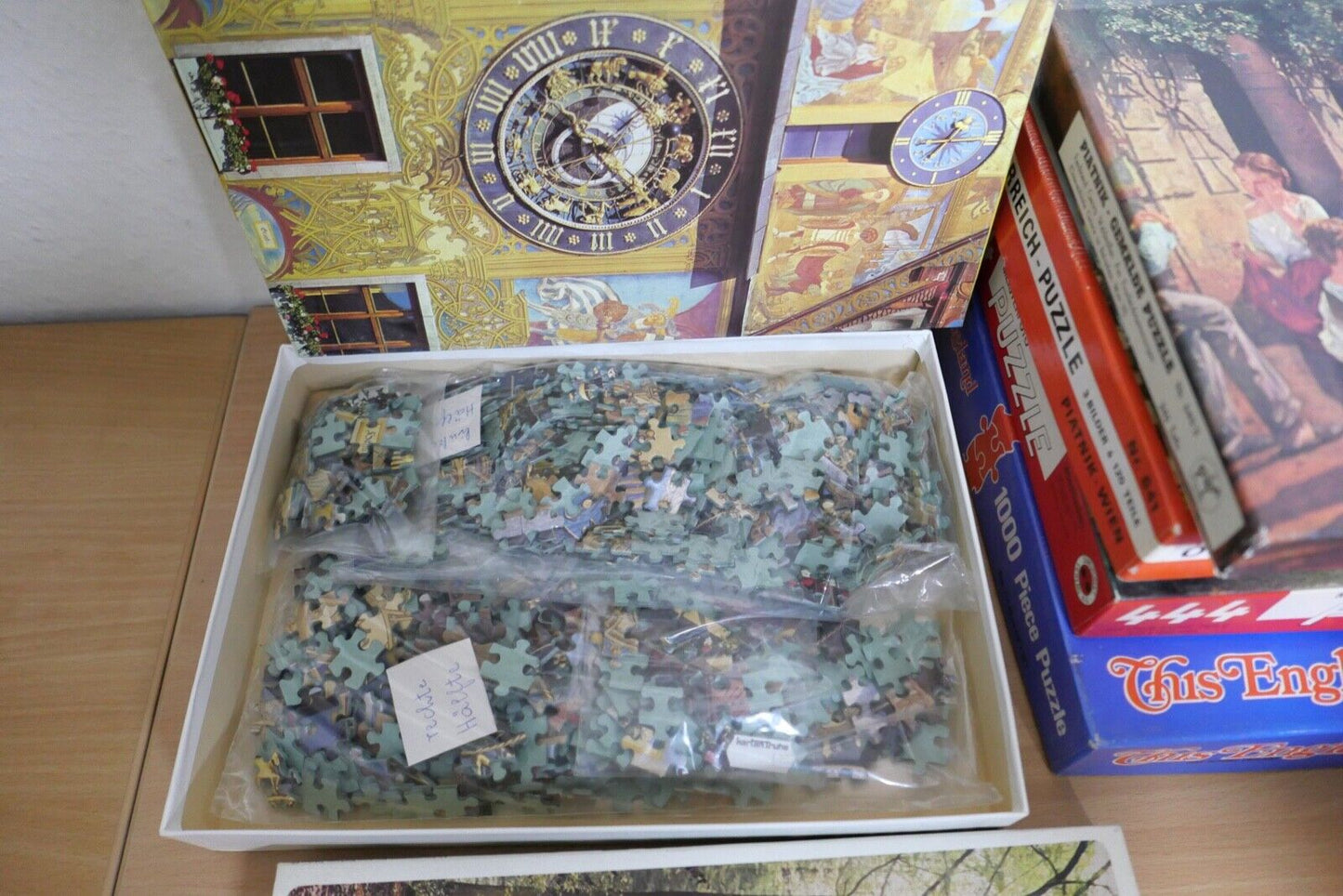 Konvolut alter Puzzle 12 Stück MB FX-Schmid Piatnik Zweipunkt England - Antikhandel-Stuttgart