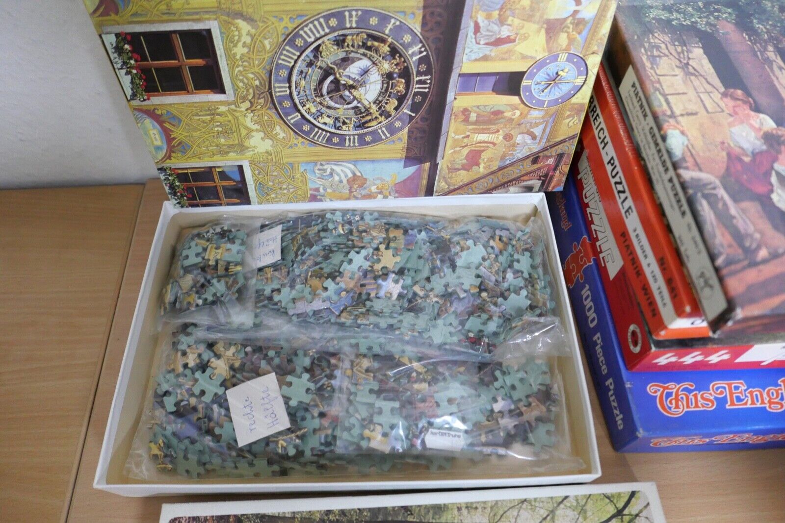 Konvolut alter Puzzle 12 Stück MB FX-Schmid Piatnik Zweipunkt England - Antikhandel-Stuttgart