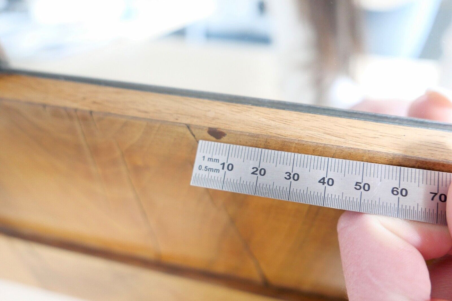 um 1820 / 1830 Biedermeier Spiegel Nussbaum Holz 100x60cm - Antikhandel-Stuttgart