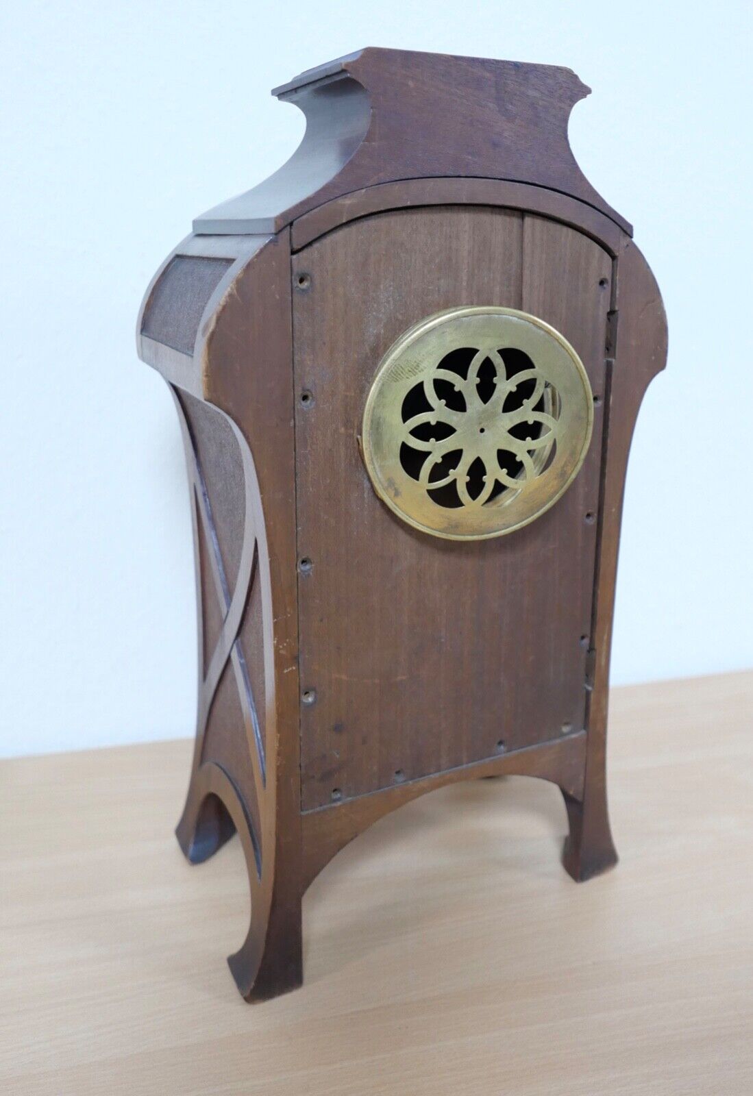 Große Pendule Tischuhr Societe Clusienne S.C.A.P.H Cluses Holz braun - Antikhandel-Stuttgart