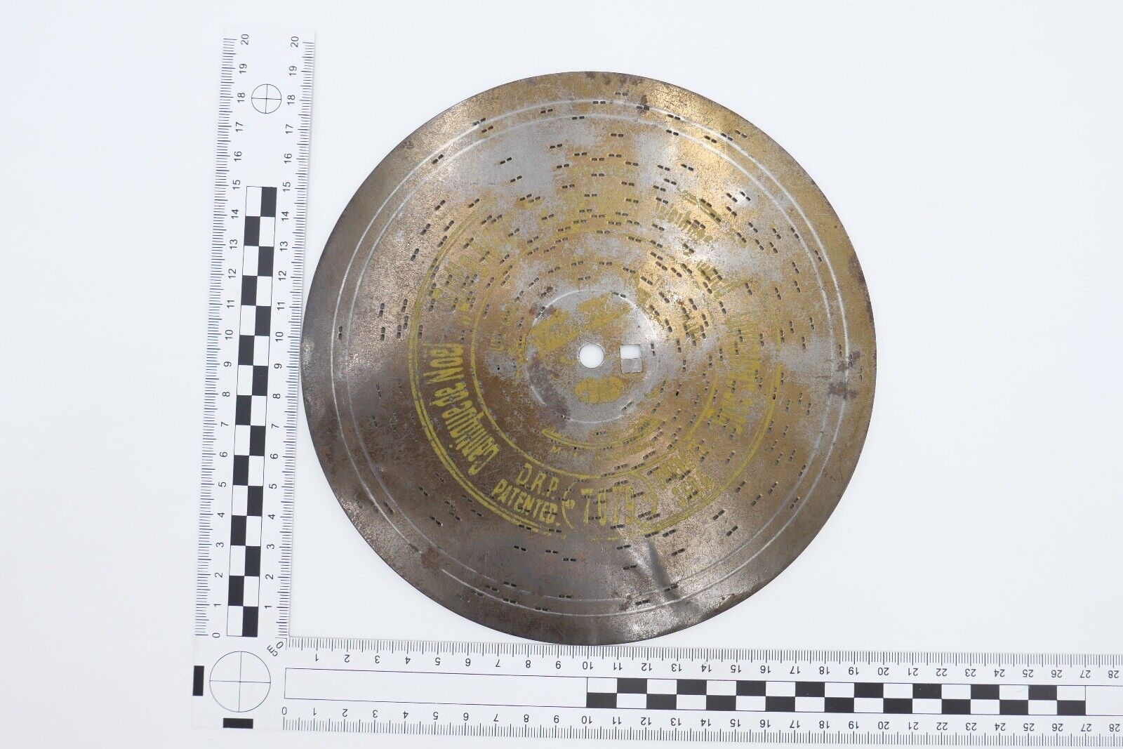 7079 Symphonion Lochplatte Spieluhr Spieldose STILLE NACHT HEILIGE NACHT Ø 19,5 - Antikhandel-Stuttgart