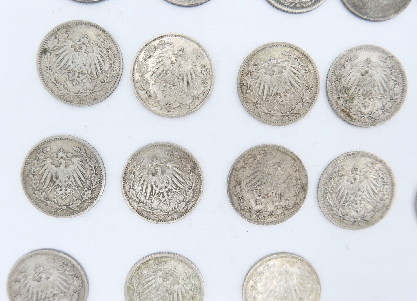 18x 1/2 Mark Jäger 16 / J.16 Silber 1905-1918 ss-stg sehr schön - Stempelglanz - Antikhandel-Stuttgart