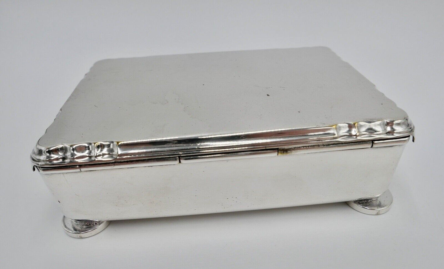20er 30er Jahre WMF Dose Schatulle Schmuck Deckeldose versilbert mit Schlüssel - Antikhandel-Stuttgart