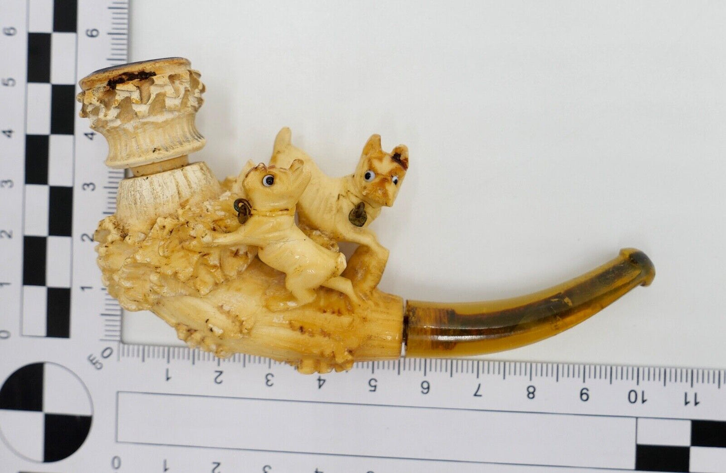 Alt Antike Meerschaumpfeife Pipa Pipe Hundmotiv Pfeife - Antikhandel-Stuttgart