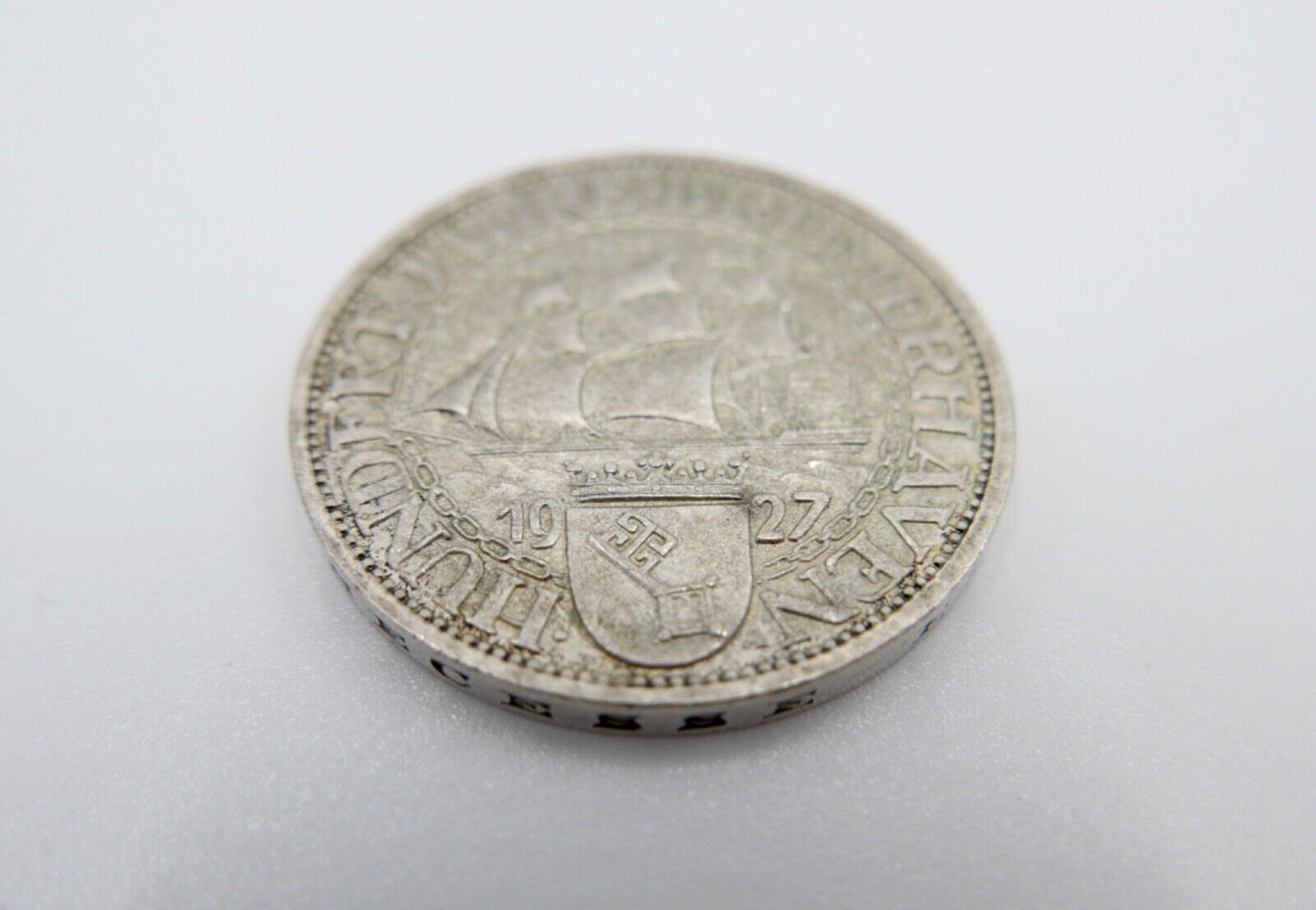 3 Mark Silber 1927 A 100 Jahre Bremerhaven Silbermünze Jäger J.325 - Antikhandel-Stuttgart