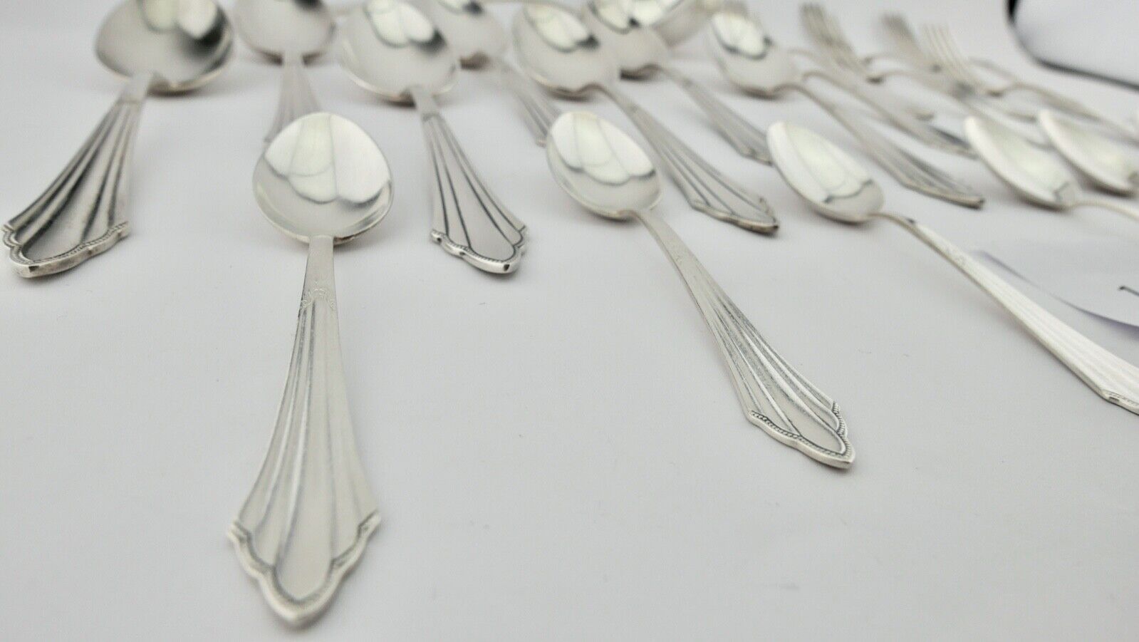 21 Tlg WMF 900 Fächermuster 90er cutlery Besteck Gabel Löffel Schöpfer Zange - Antikhandel-Stuttgart