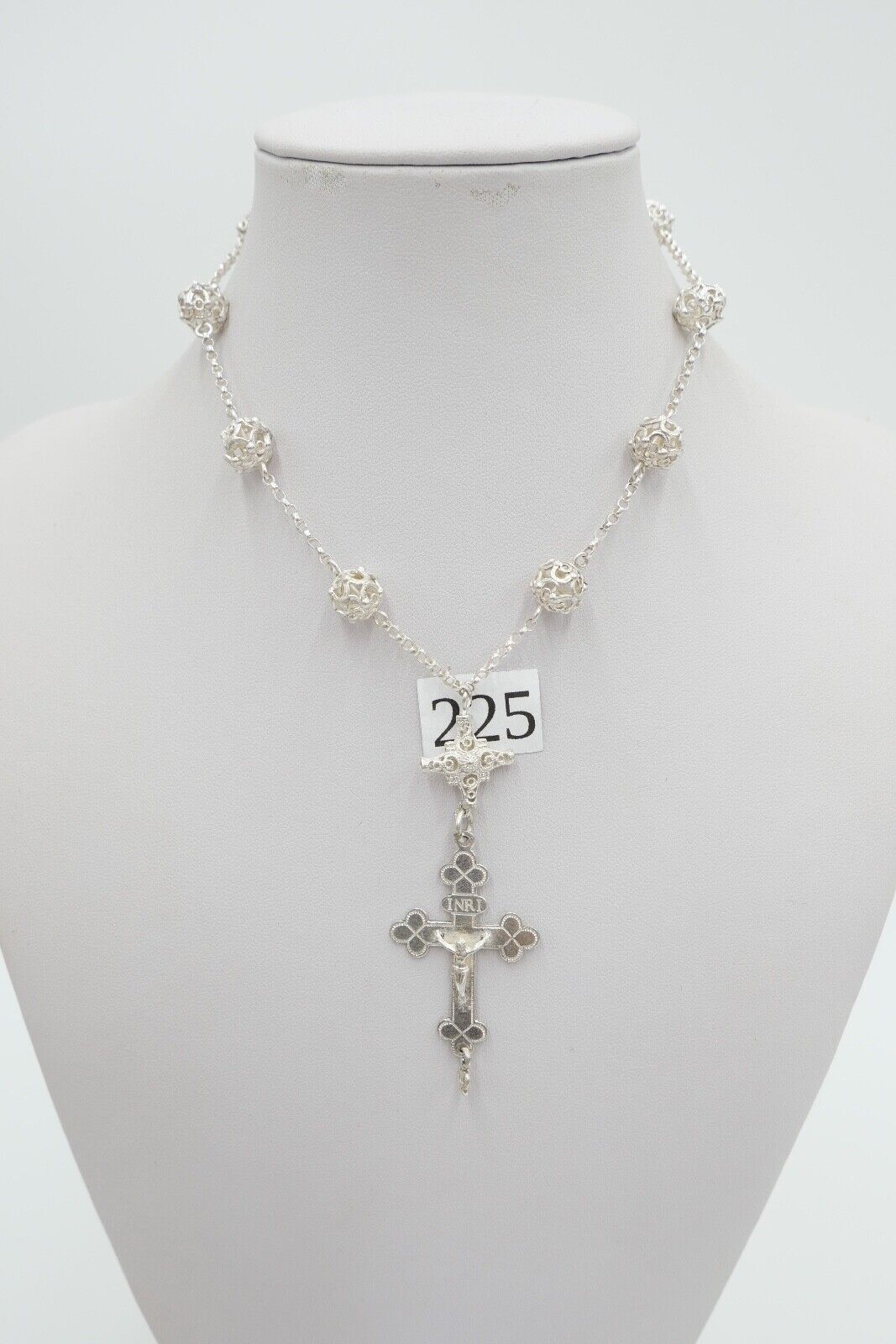 Antiker Filigraner Rosenkranz / Gebetskette Kreuz Silber um 1870 - Antikhandel-Stuttgart