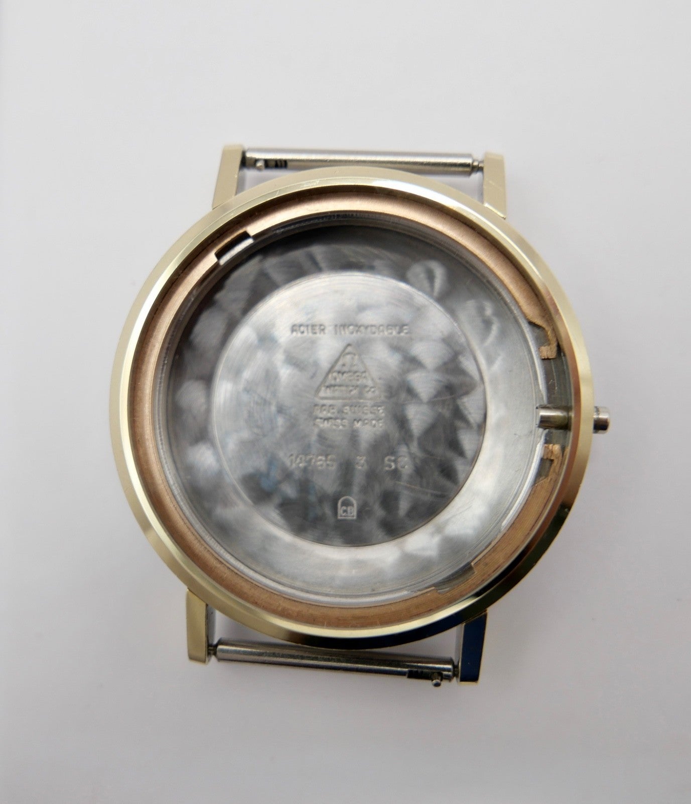 Omega Seamaster 14765 3 SC Gehäuse & Glas Ø 34mm Vergoldet Edelstahl