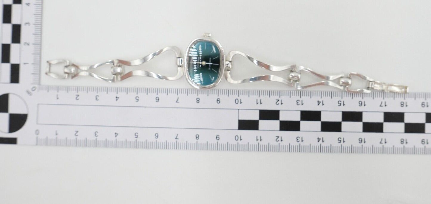 1970er Handaufzug DUGENA JEUNESSE 835 Silber Uhr Damenuhr seltenes Zifferblatt - Antikhandel-Stuttgart