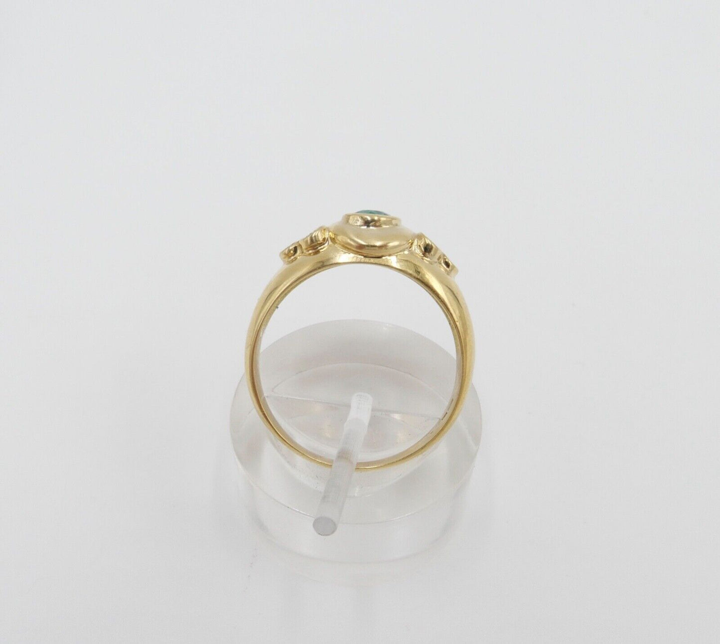 1980er 750 18K Damen Gelbgold Diamant Brillant Smaragd Ring 0,70 Ct Gr. 57-58 - Antikhandel-Stuttgart