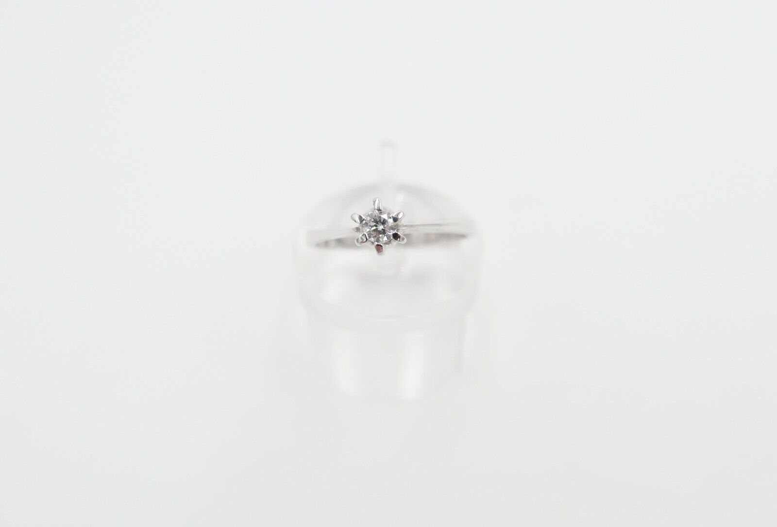 Solitär Ring Weißgold 750 / 18K Brillant SI / F 0,17 Ct Gr.56 Verlobung Hochzeit - Antikhandel-Stuttgart