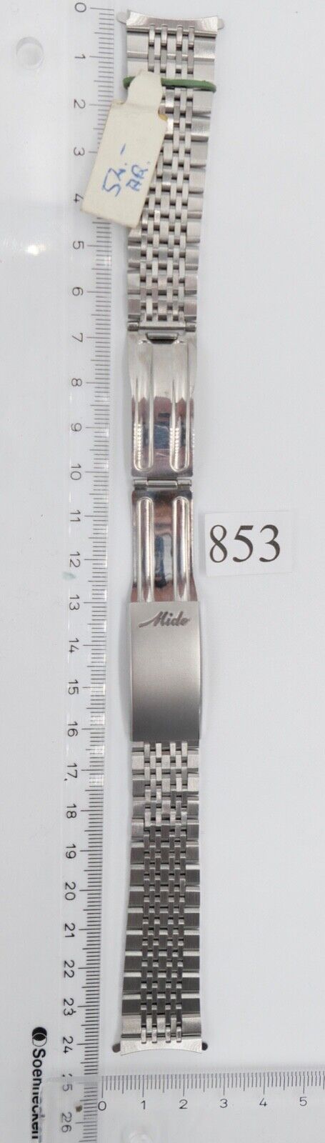 NEU 80er Jahre Original MIDO Edelstahl 20/16 mm Gliederband Faltschliesse - Antikhandel-Stuttgart