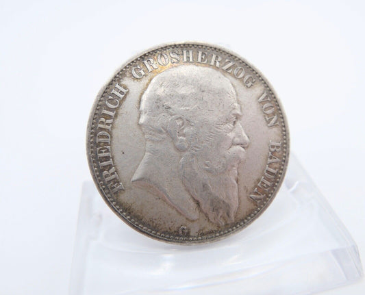 5 Mark Silbermünze Friedrich Großherzog von Baden 1907 G Jäger J.33 ss - vz - Antikhandel-Stuttgart