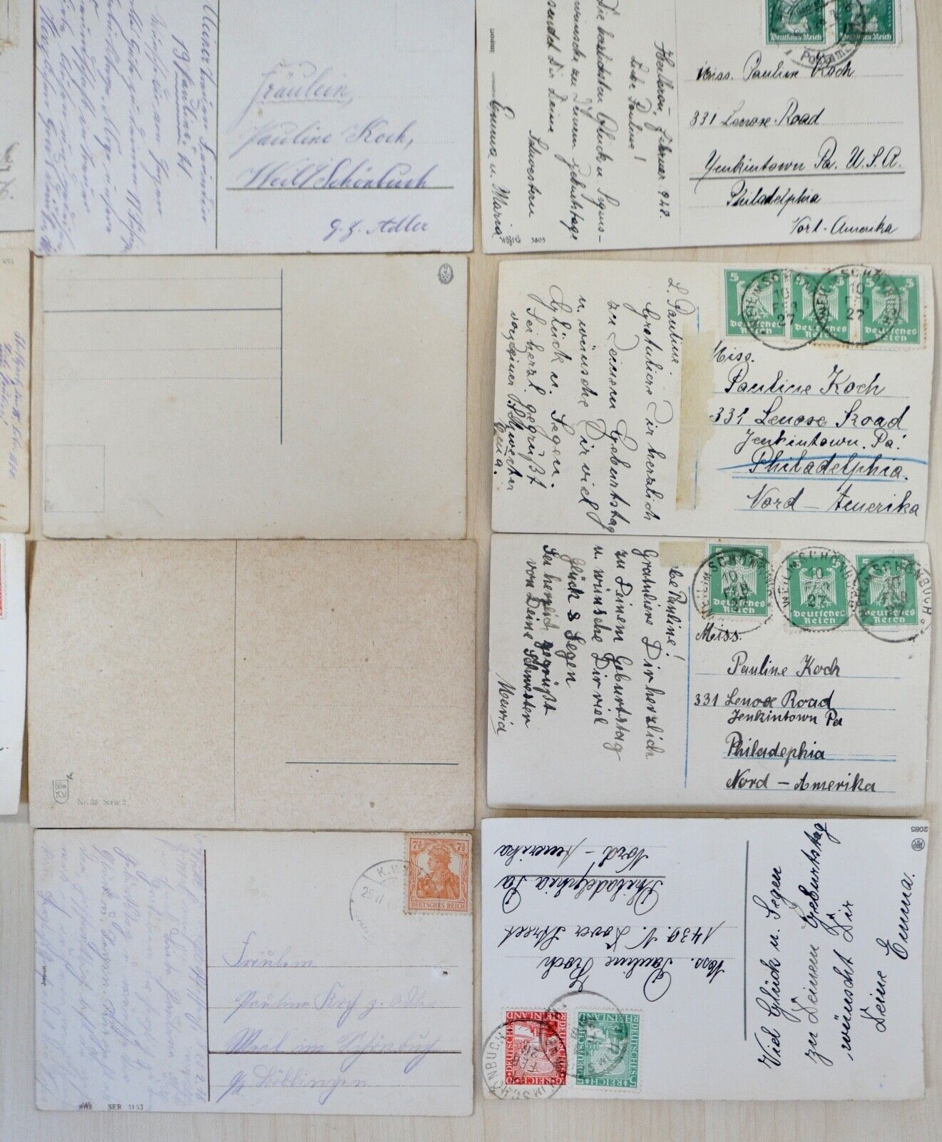 antike Ansichtskarten Postkarten Briefmarken GEBURTSTAG BIRTHDAY dt. Reich USA - Antikhandel-Stuttgart