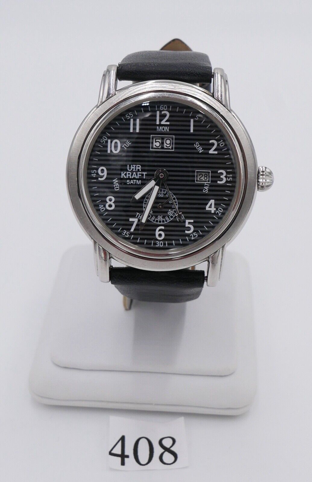 Uhr Kraft Quarz Chronograph Lederband Herrenuhr - Antikhandel-Stuttgart