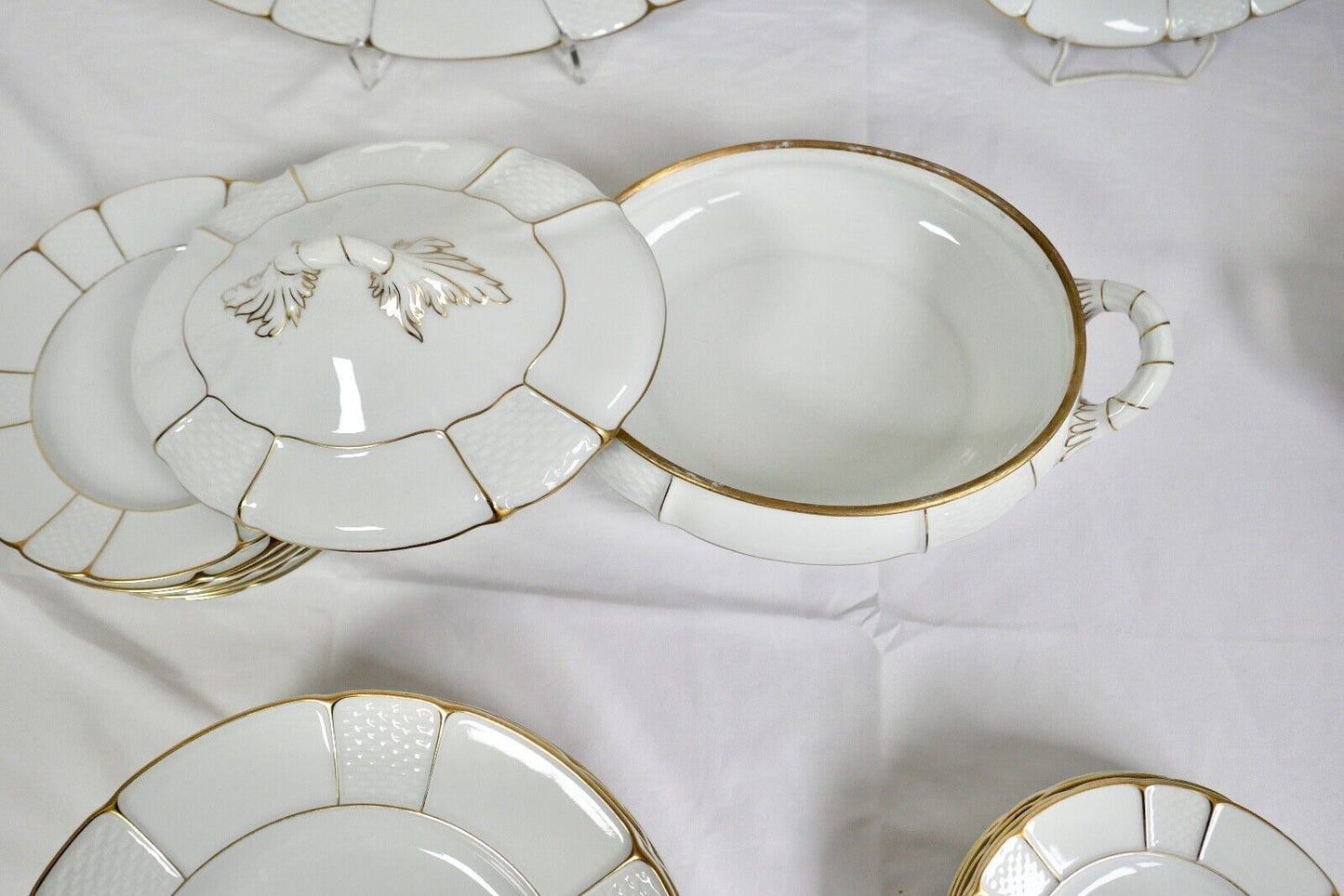 28 tlg. Rosenthal Speiseservice Ph.Rosenthal Goldrand Korbrand Barock 1930er - Antikhandel-Stuttgart