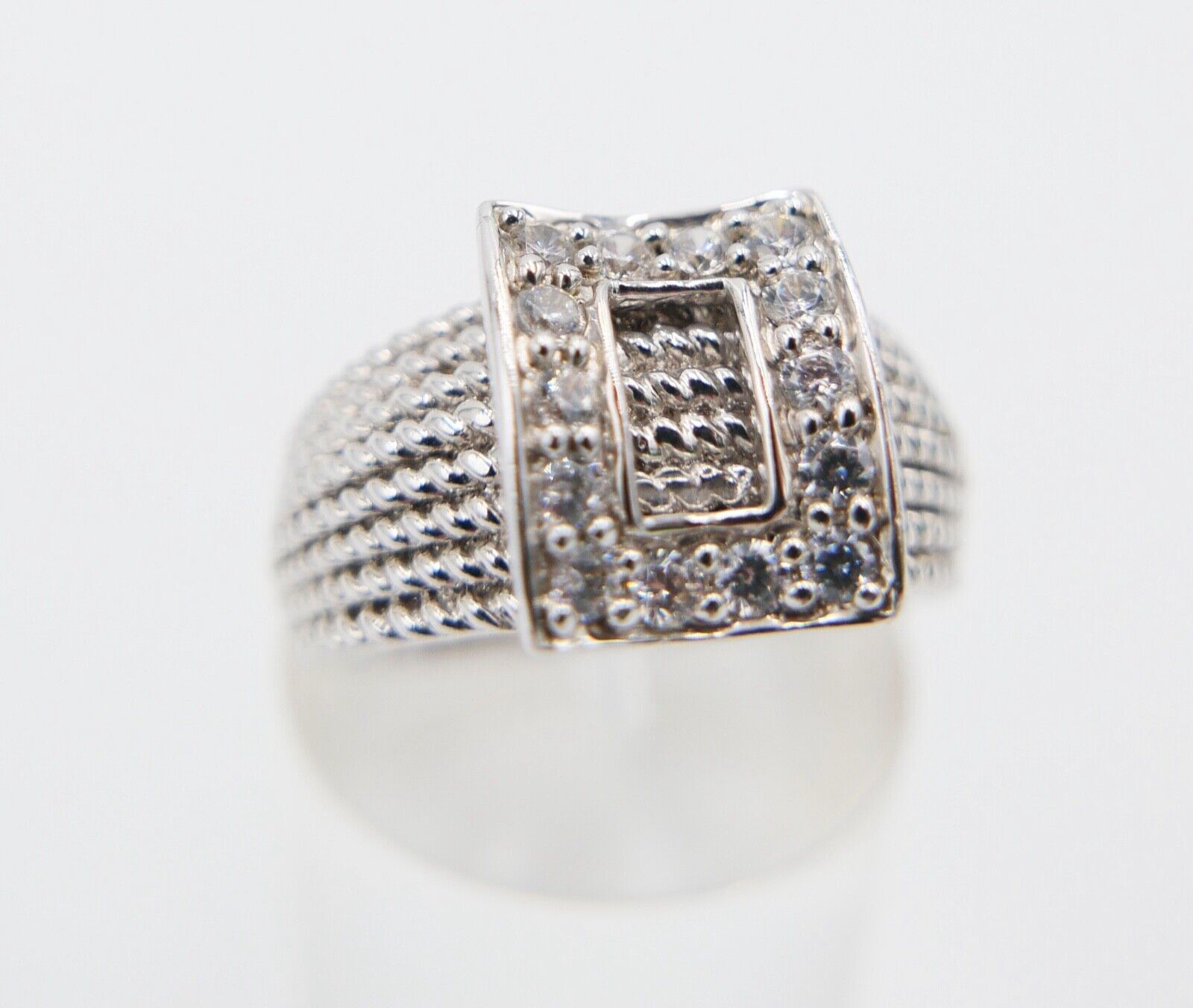 Seltener Silber Ring 925 mit Zirkonia silver größe 57 - Antikhandel-Stuttgart