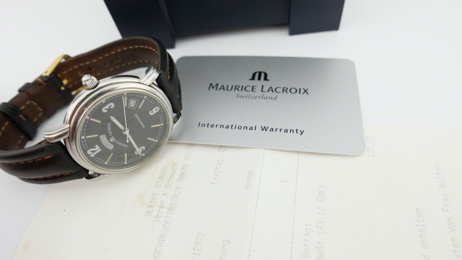Maurice Lacroix Pontos 09777 Automatic Herren Uhr Day Date Edelstahl Eta 2836-2 - Antikhandel-Stuttgart